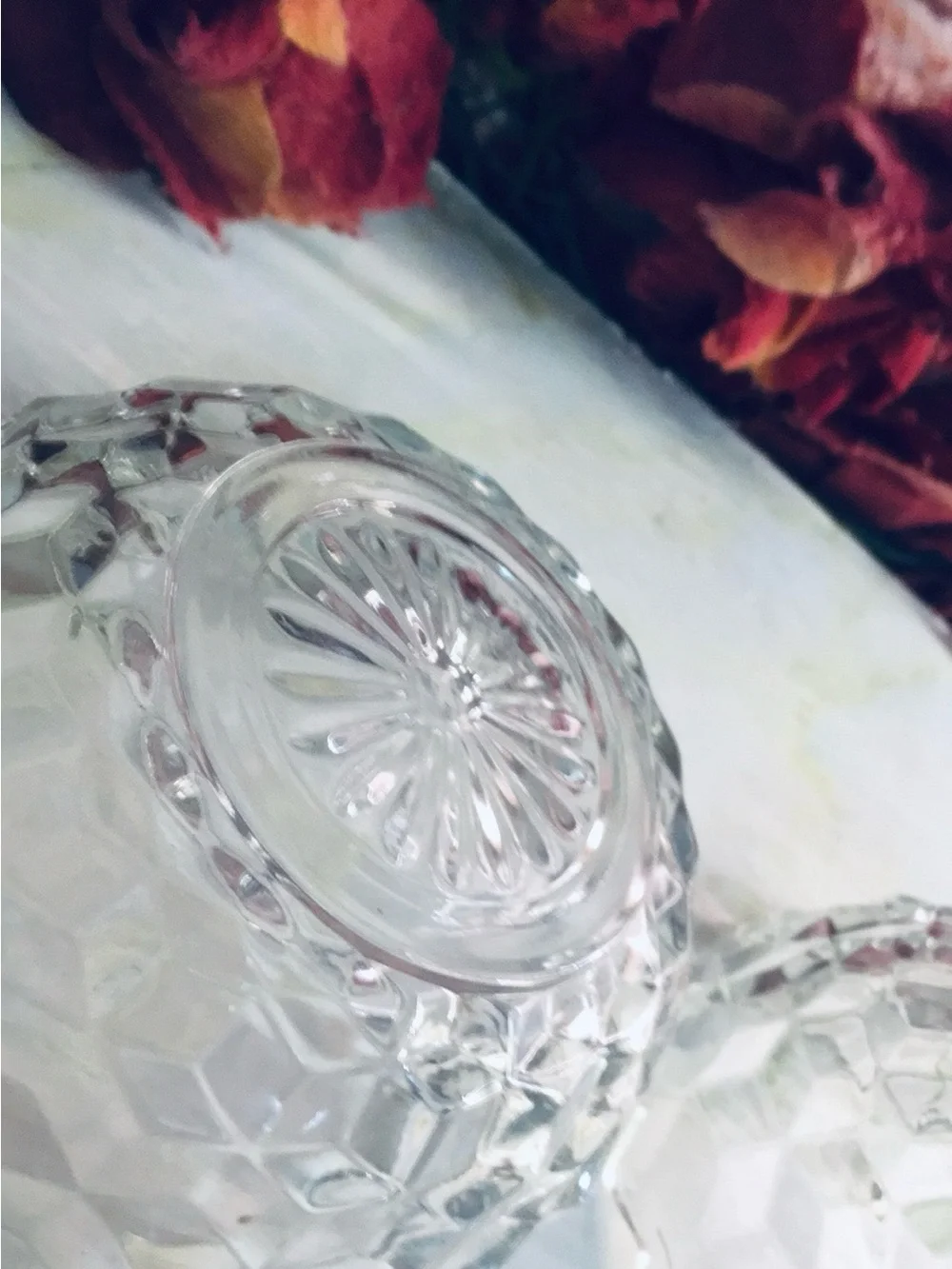 Vintage Set if Two Early American Pressed  Glass Serving Bowls